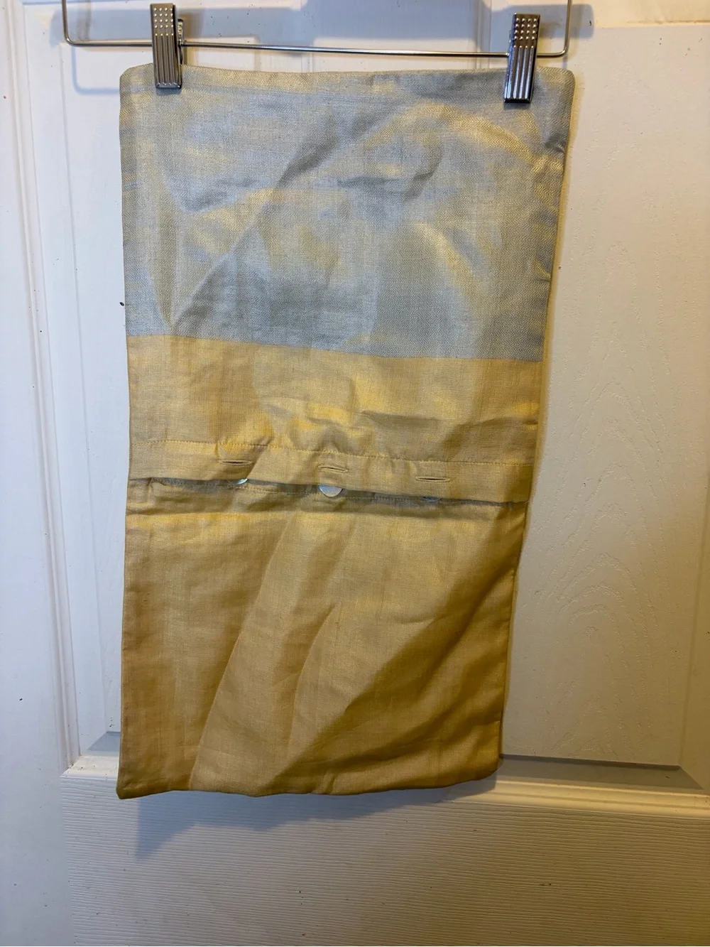West Elm Color Block 100% Silk Yellow and Cream Pillow Sham 12x21